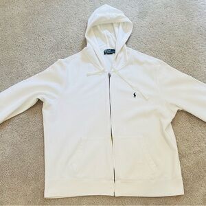 Polo Ralph Lauren White Zip-Up Hoodie